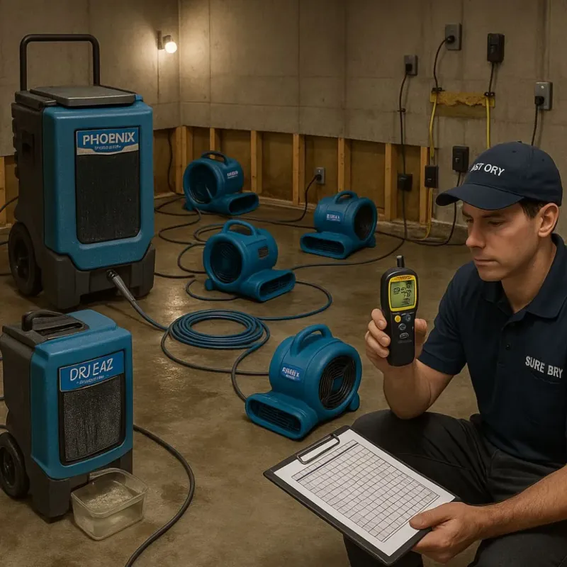Structural Drying and Dehumidification process in Farmington, IL
